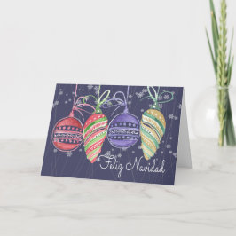 Feliz Navidad Navidades Baubles Watercolor