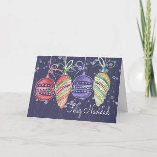 Feliz Navidad Navidades Baubles Watercolor