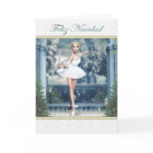 Feliz Navidad Navidades españoles Ballerina Card