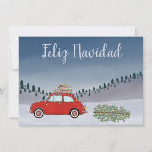Feliz Navidad Navidades españoles Red Fiat 500