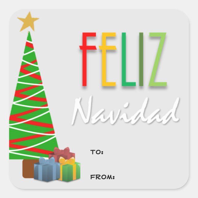 Feliz Navidad Navidades Pegatinas de regalo (Anverso)