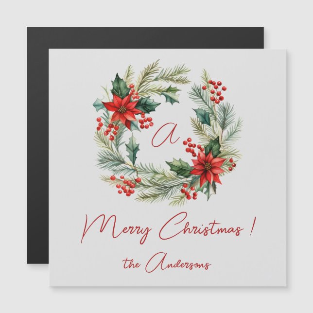 Feliz Navidad navideño fue tarjeta magnética (Anverso/Reverso)