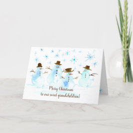 Feliz Navidad Nietos Snowmen Snowflakes