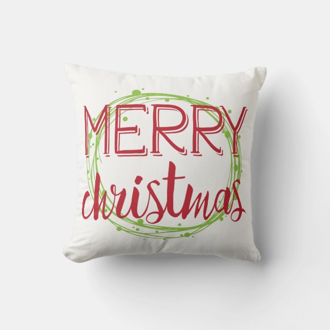 Feliz Navidad Nieve Bubbles Cojín decorativo de va (Anverso)