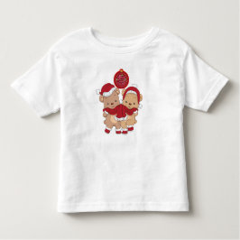 Feliz Navidad, niño pequeño de finas camisetas de 