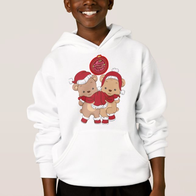 Feliz Navidad Niños Pullover Hoodie (Anverso)