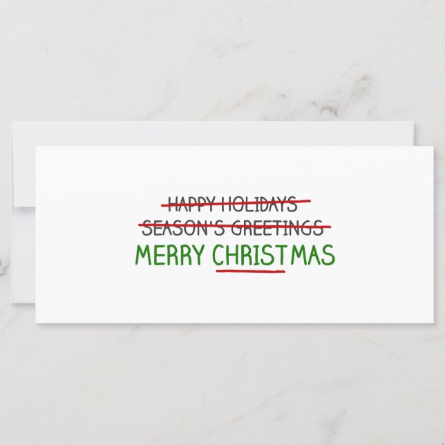 Feliz Navidad, no saludos de temporada (Anverso)