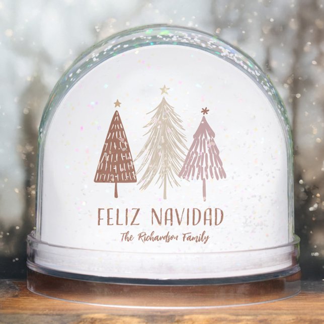 Feliz Navidad Nombre de la Familia Globo de Nieve  (Feliz Navidad Family Name Holiday Snow Globe)