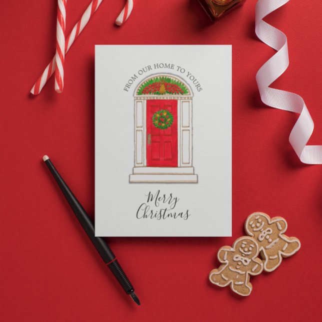 Feliz Navidad Nuestra Casa Puerta Rojo Piña Wreath (Subido por el creador)