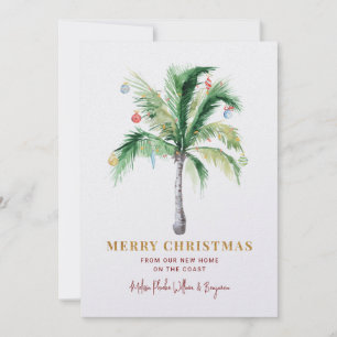 Feliz Navidad Nueva Casa Palma Árbol Mudanza