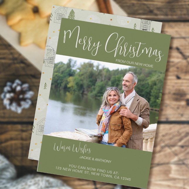 Feliz Navidad Nueva casa Pine Tree Doodle Photo (Subido por el creador)