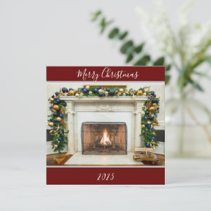 Feliz Navidad Oficina Oval Chimenea Casa Blanca