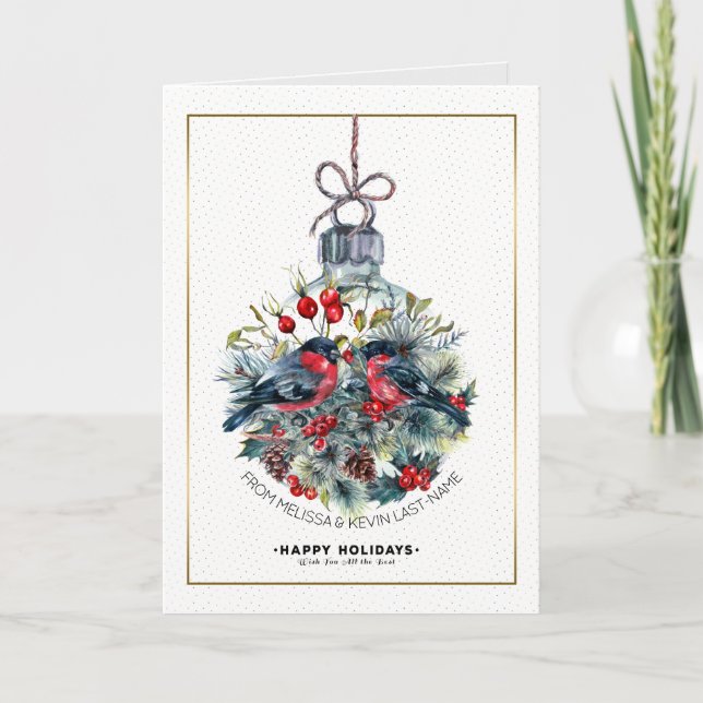 Feliz Navidad Ornamento Bull-Finch (Anverso)
