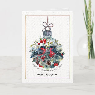 Feliz Navidad Ornamento Bull-Finch