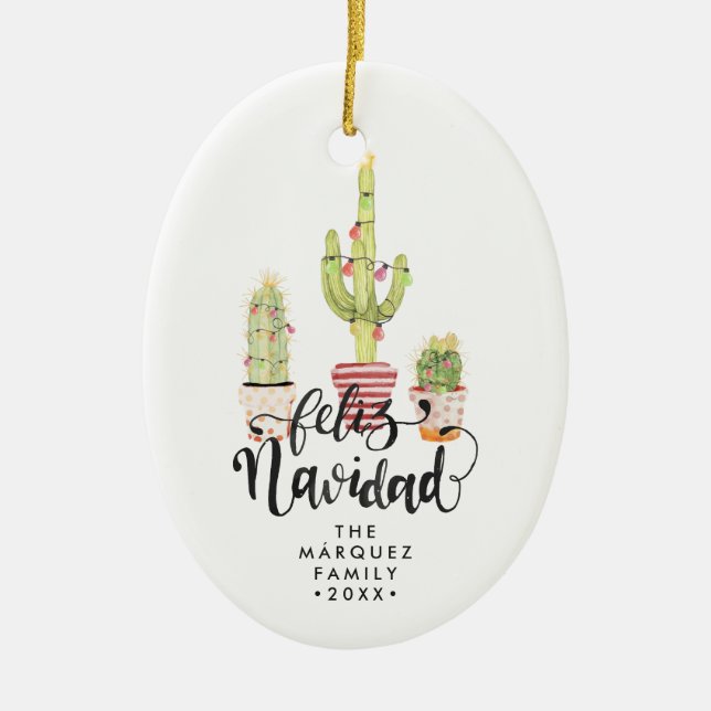 Feliz Navidad - Ornamento de Navidad personalizado (Frente)