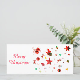 Feliz Navidad, ornamentos rojos mezclados con text