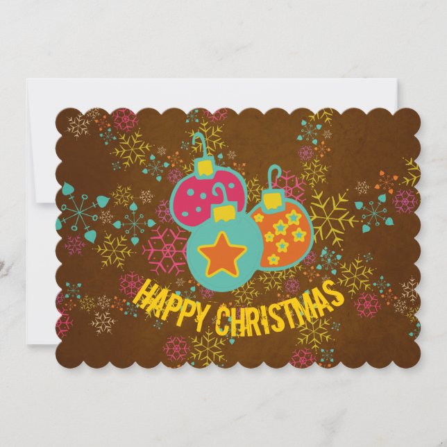 Feliz Navidad Ornamentos Tarjeta de vacaciones (Anverso)