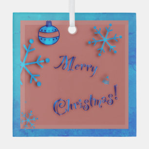 Feliz Navidad , ornamentos y cristales de nieve