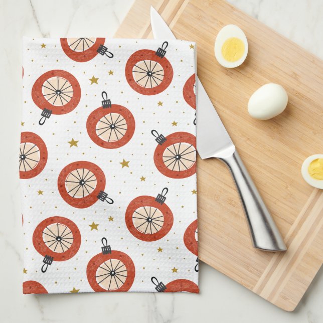 Feliz Navidad Ornaments Kitchen Toalla (Doblado Cuarto)