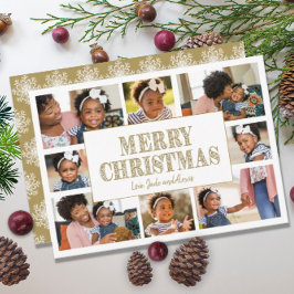 Feliz Navidad Oro Blanco Copos de nieve 8 Foto