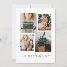 Feliz Navidad | Oro moderno Cuatro Collages de fot