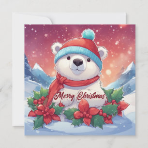 Feliz Navidad oso polar blanco