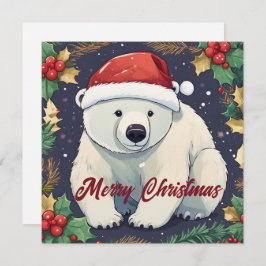 Feliz Navidad oso polar blanco