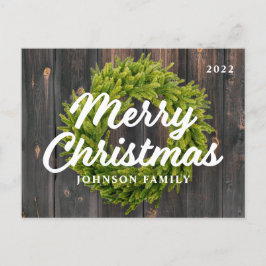 Feliz Navidad País Rústico Pino Wreath Wood