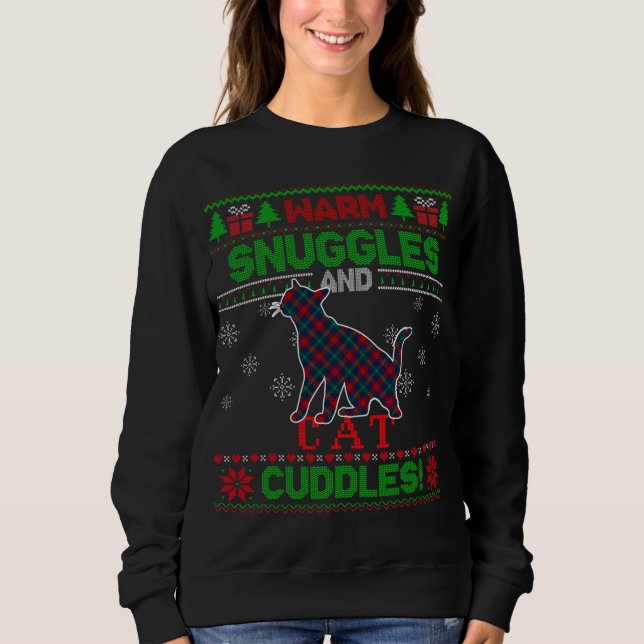 Feliz Navidad Pajama Feo Suéter Gato Tapado (Anverso)