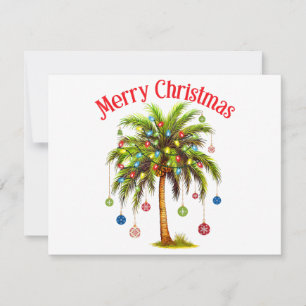 Feliz Navidad Palm Tree Light Tropical Hawaiano