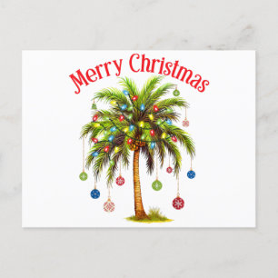 Feliz Navidad Palm Tree Light Tropical Hawaiano