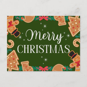 Feliz Navidad Pan de Jengibre Verde