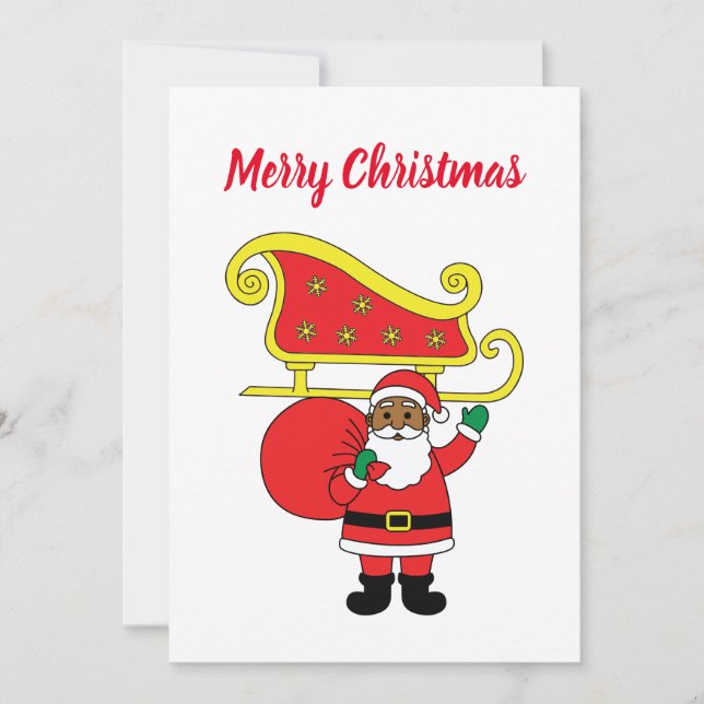 Feliz Navidad Papá Noel afroamericano (Anverso)