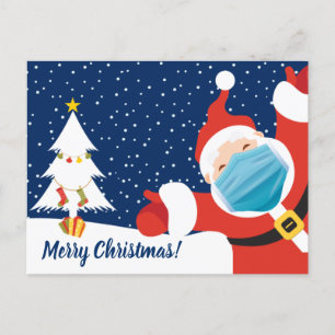 Feliz Navidad Papá Noel en la máscara facial