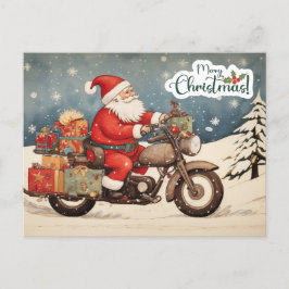 Feliz Navidad Papá Noel en motocicleta