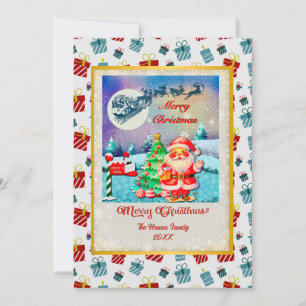 Feliz Navidad Papá Noel, Trineo, Reno, Copo de Nie