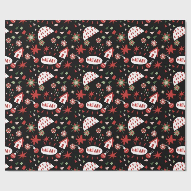 Feliz Navidad Papel de regalo de Navidad (Superficie plana)