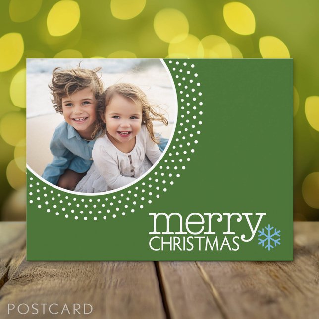 Feliz Navidad - Papel fotográfico navideño postal (Holiday Photo Postcard)
