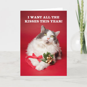 Feliz Navidad Para Cualquier Gato Con Mistleto