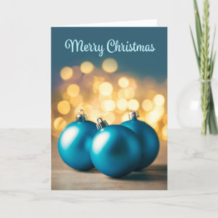 Feliz Navidad para cualquiera tres adornos azules