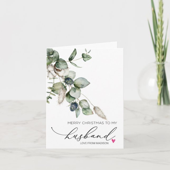 Feliz Navidad para el marido con tarjeta de esposa (Anverso)