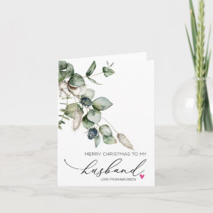 Feliz Navidad para el marido con tarjeta de esposa