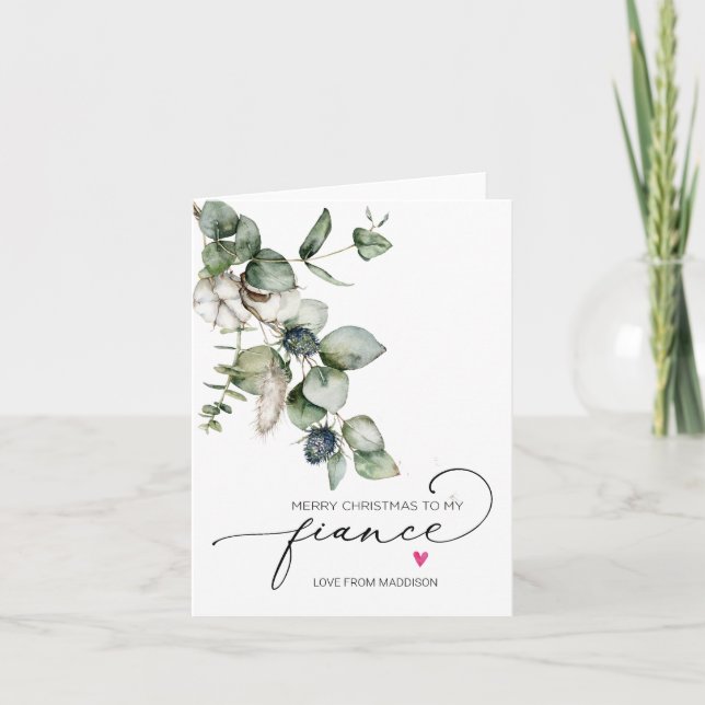 Feliz Navidad para Fiancé, tarjeta de novia (Anverso)