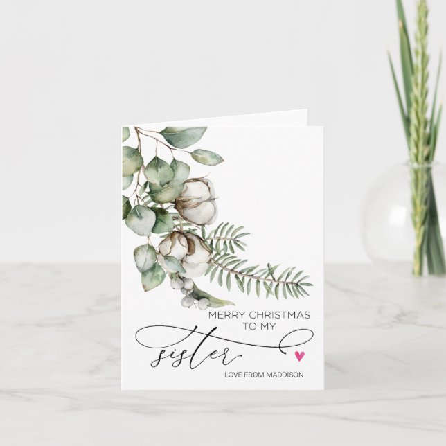 Feliz Navidad Para Hermana Desde Tarjeta Paritaria (Anverso)