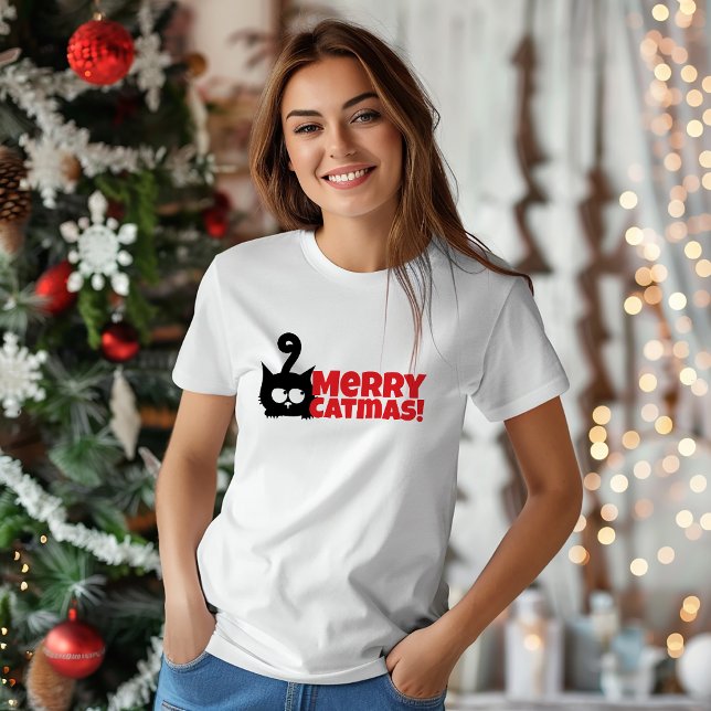 Feliz Navidad para mamás felinas Camiseta roja div (Subido por el creador)