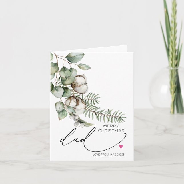 Feliz Navidad Para Papá Padre Con Tarjeta De Hija (Anverso)