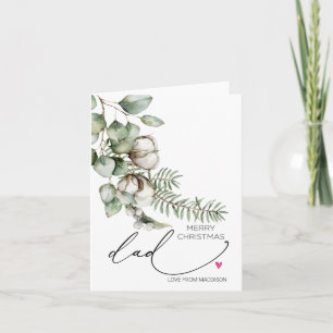 Feliz Navidad Para Papá Padre Con Tarjeta De Hija