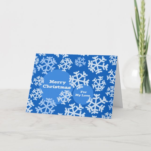 Feliz Navidad para pareja, diseño de copos de niev (Anverso)