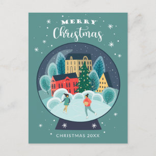 Feliz Navidad   Patinadores Navideños Globo de Nie