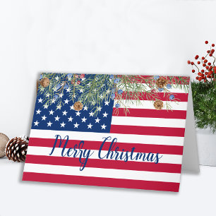 Feliz Navidad Patriótica Bandera Militar Estadouni